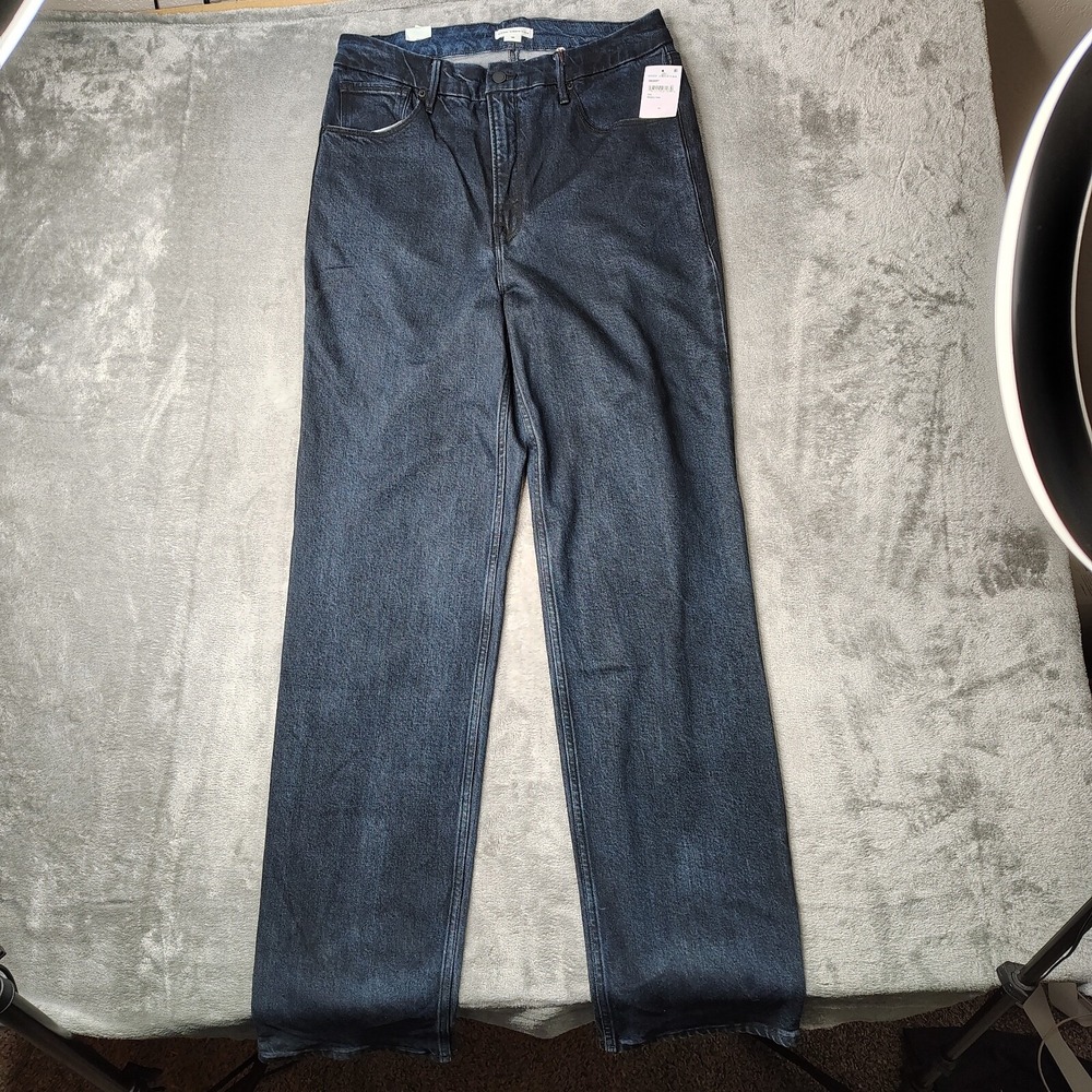 Good American Jeans Womens 15 Blue Good Icon High Rise Straight Leg Heavyweight